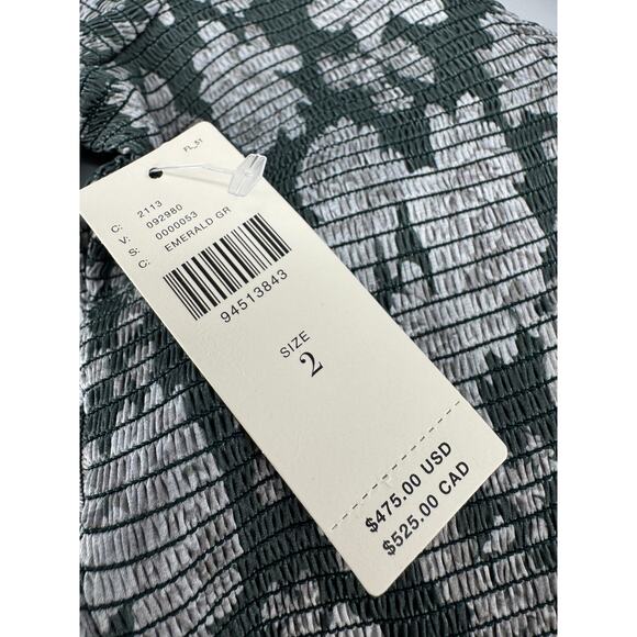 V. Chapman Lanie Maxi Dress Emerald Peony Print Ruffles Wedding Guest Size 2 NEW - Picture 5 of 10